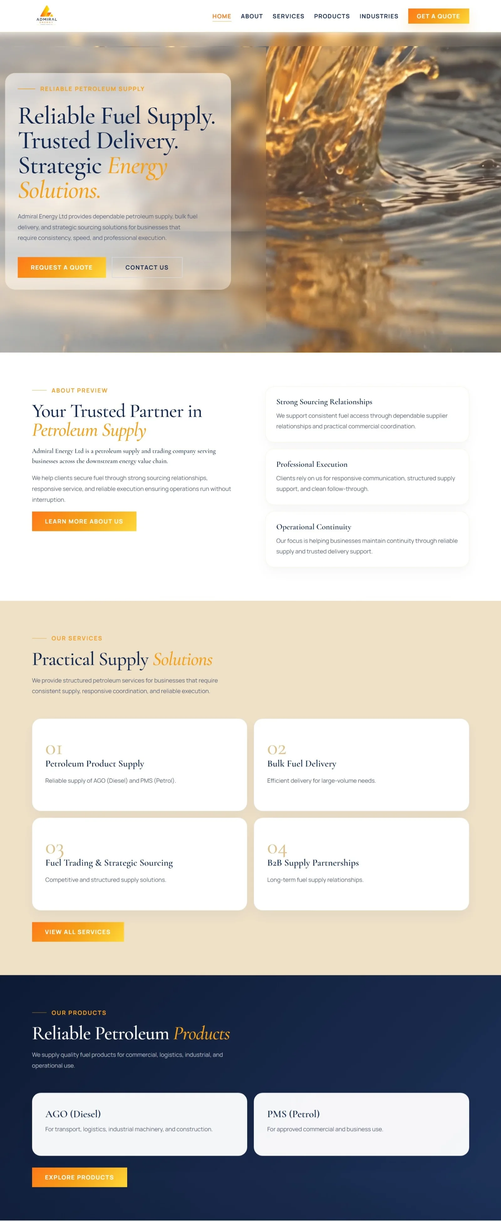 Admiral Energy website screenshot